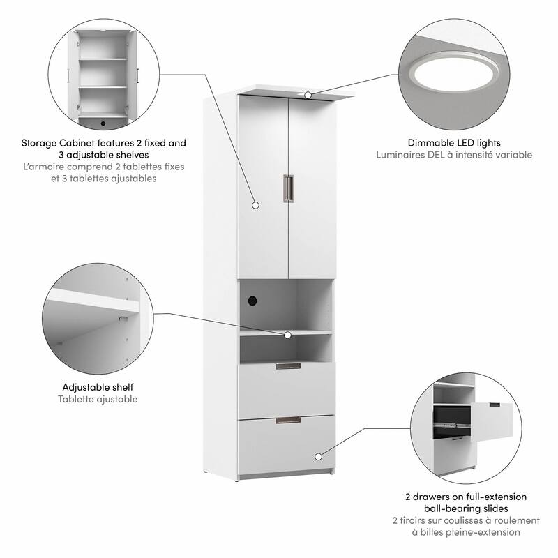Lumina 24W Tall Storage Cabinet with Doors and Drawers by Bestar
