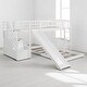 preview thumbnail 12 of 19, Twin Over Twin Bunk Bed with Slide and Staircase Storage Drawers, Convertible Ladder, Guardrails, No Box Spring Needed