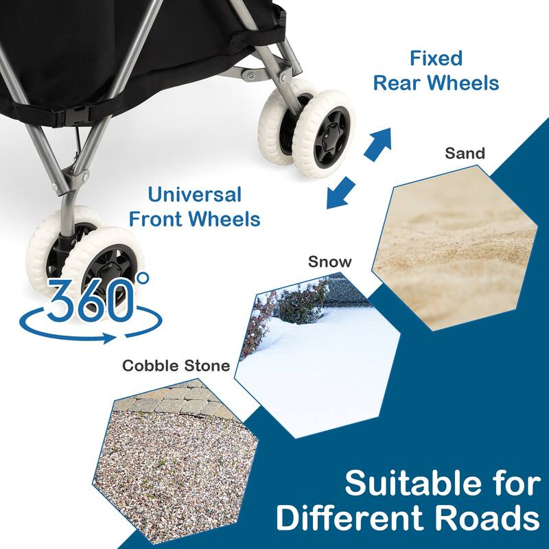 Costway Folding Shopping Cart Utility w/ Water-Resistant Removable