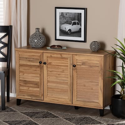 Coolidge Modern & Contemporary 3-Door Wood Shoe Storage Cabinet