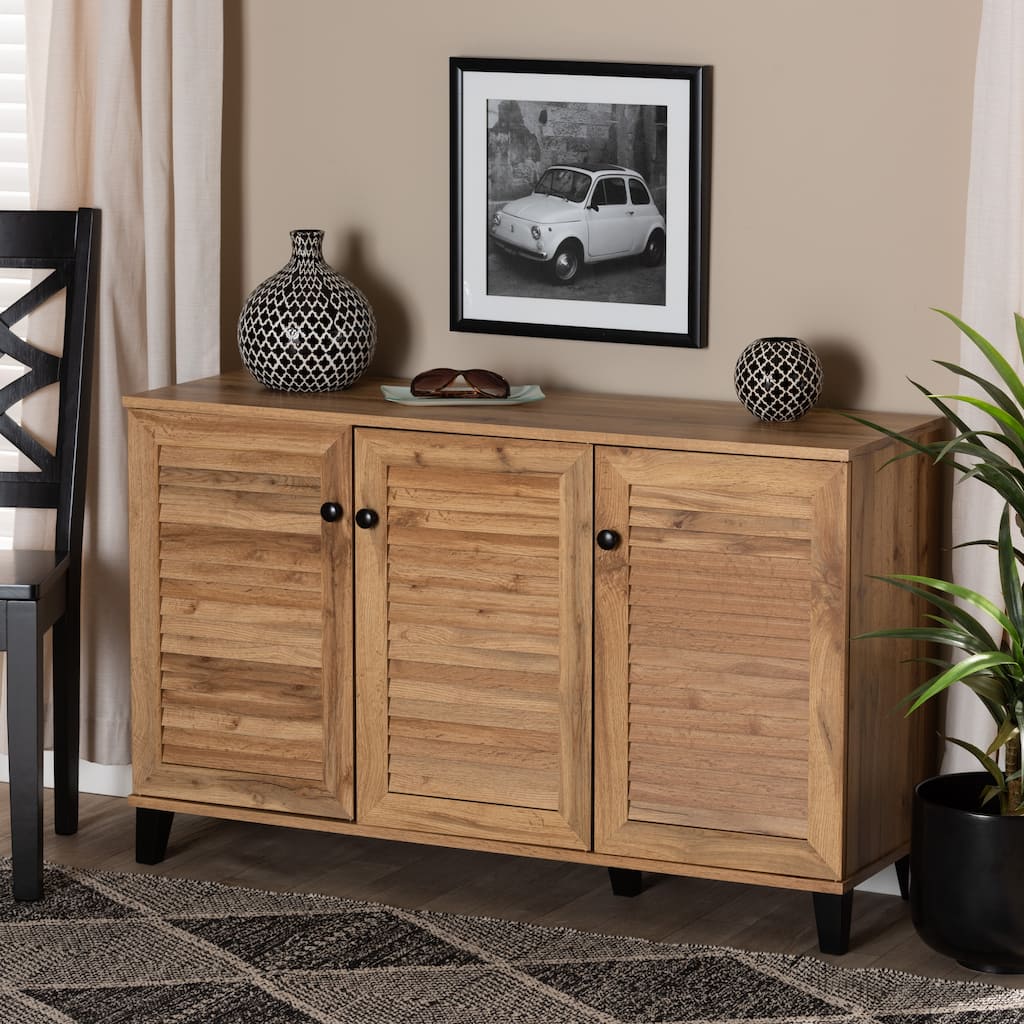 Coolidge Modern & Contemporary 3-Door Wood Shoe Storage Cabinet