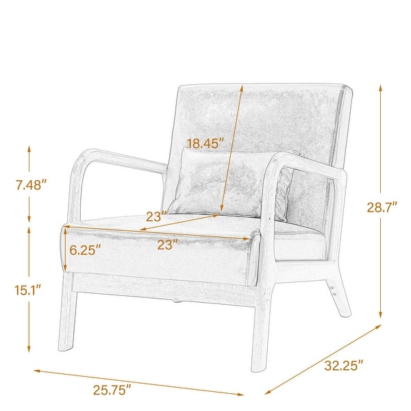 dimension image slide 0 of 2, 2 Set Mid Century Modern Upholstered Accent Chair
