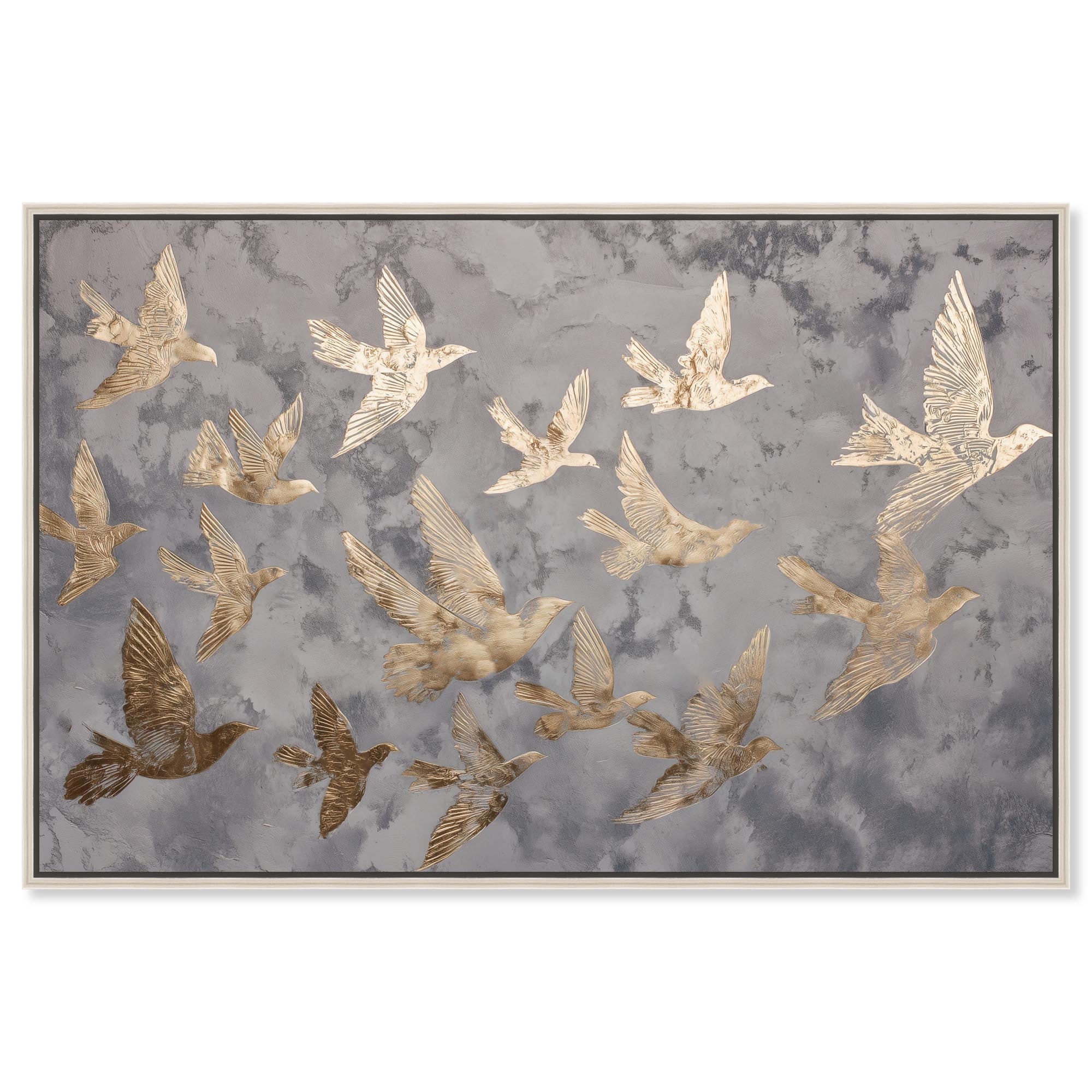 Golden Flock Coastal Wall Decor Canvas Print by Art Remedy