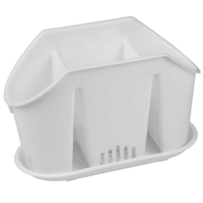 YBM Home Multipurpose Cutlery Utensil Drying Rack and Storage Holder, 38-1227 - White