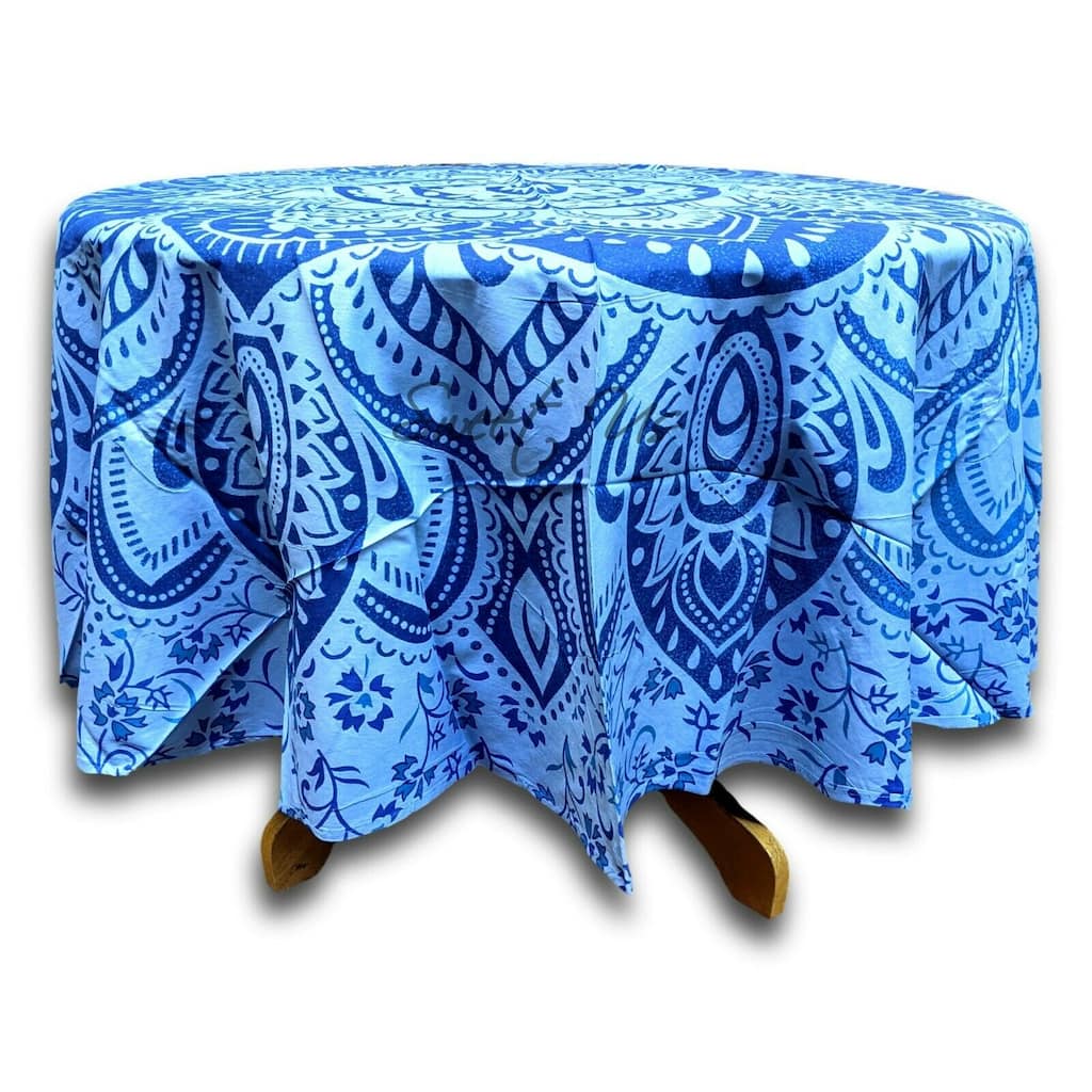 Cotton Floral Passion Tablecloth Round - 81-in Round