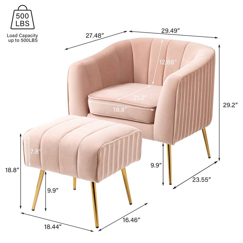 Velvet Shell Shaped Chair with Gold Tone Legs