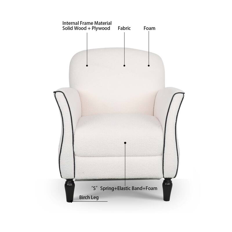 Upholstered Accent Chair with Wood Legs
