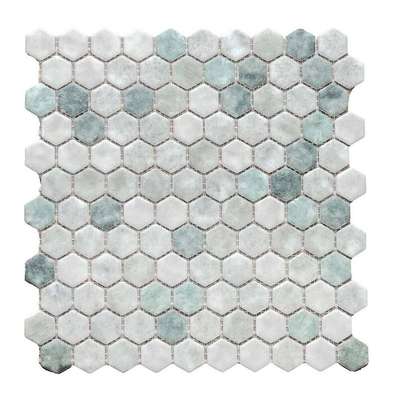 The Tile Life Eterna Hex 1x1 Glass Mosaic Floor & Backsplash Wall Tile