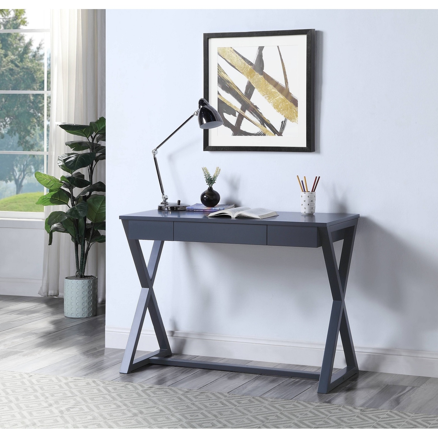 Rectangular Console Table With One Drawer For Practical Entryway Storage