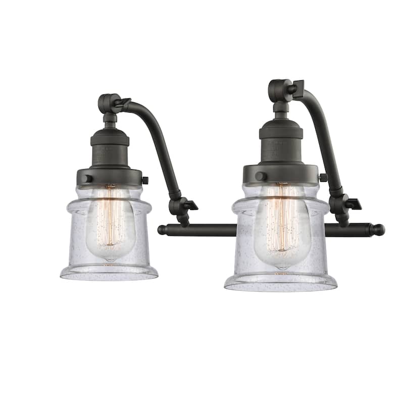Innovations Lighting Small Canton 2 Light 18" Wide Bathroom Vanity - Oil Rubbed Bronze / Seedy