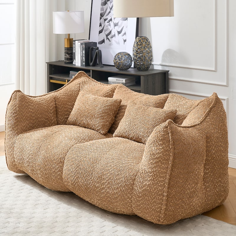 Giant Bean Bag Loveseat Sofa with Armrest for Living Room
