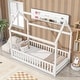 preview thumbnail 2 of 7, Twin Size Pine Wood House Bed Frame with Guardrails & Slats, White