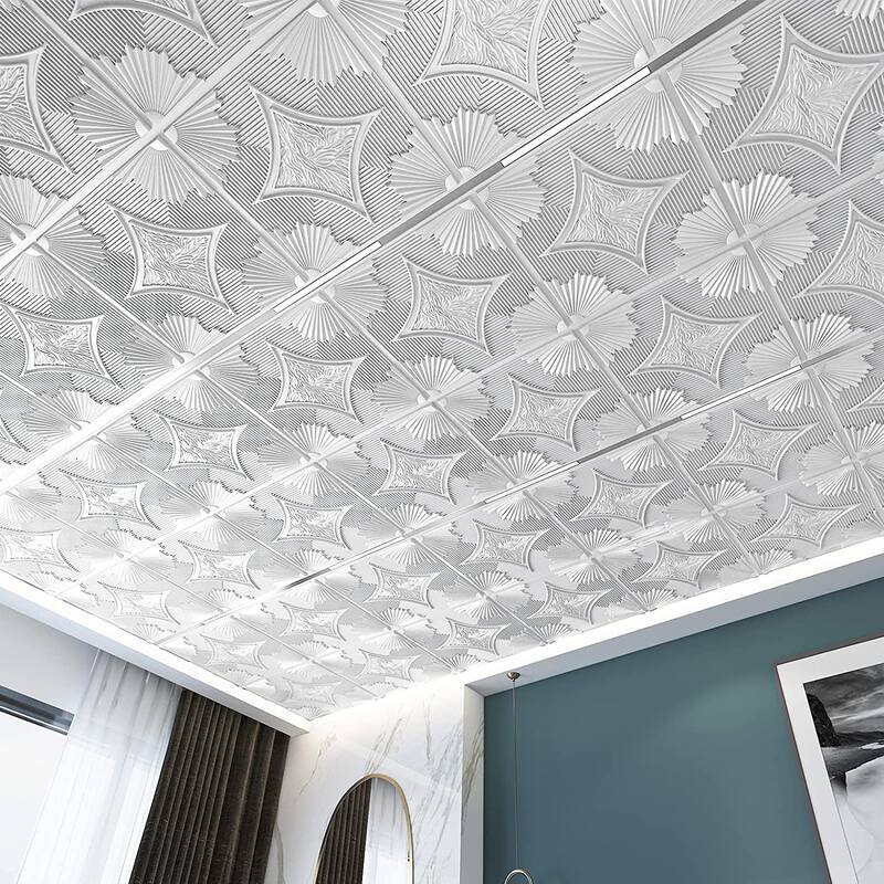 Art3d Drop Ceiling Tiles,PVC Ceiling Tile,24x24in,12pcs, 48 Sq.ft