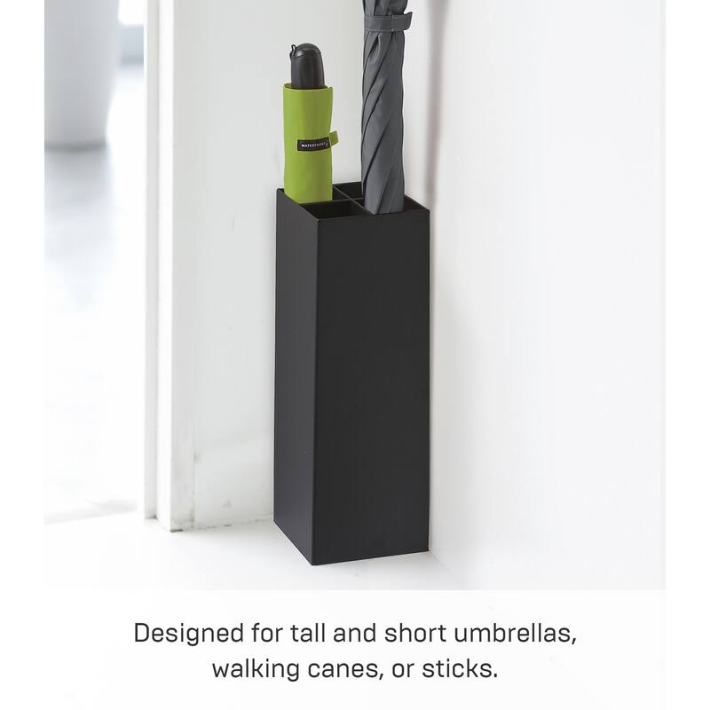 Yamazaki Home Compact Umbrella Stand, Steel, Holds 4 umbrellas - L 4.33 x W 4.33 x H 11.81 inches