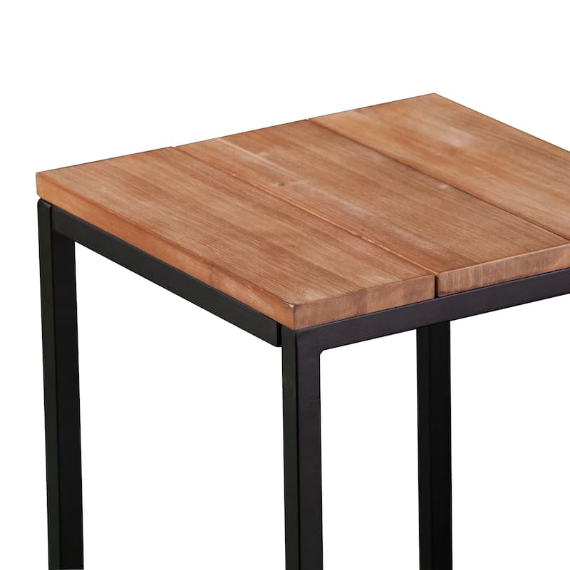 SEI Furniture Venmore 2-Piece Natural Acacia Outdoor Barstools