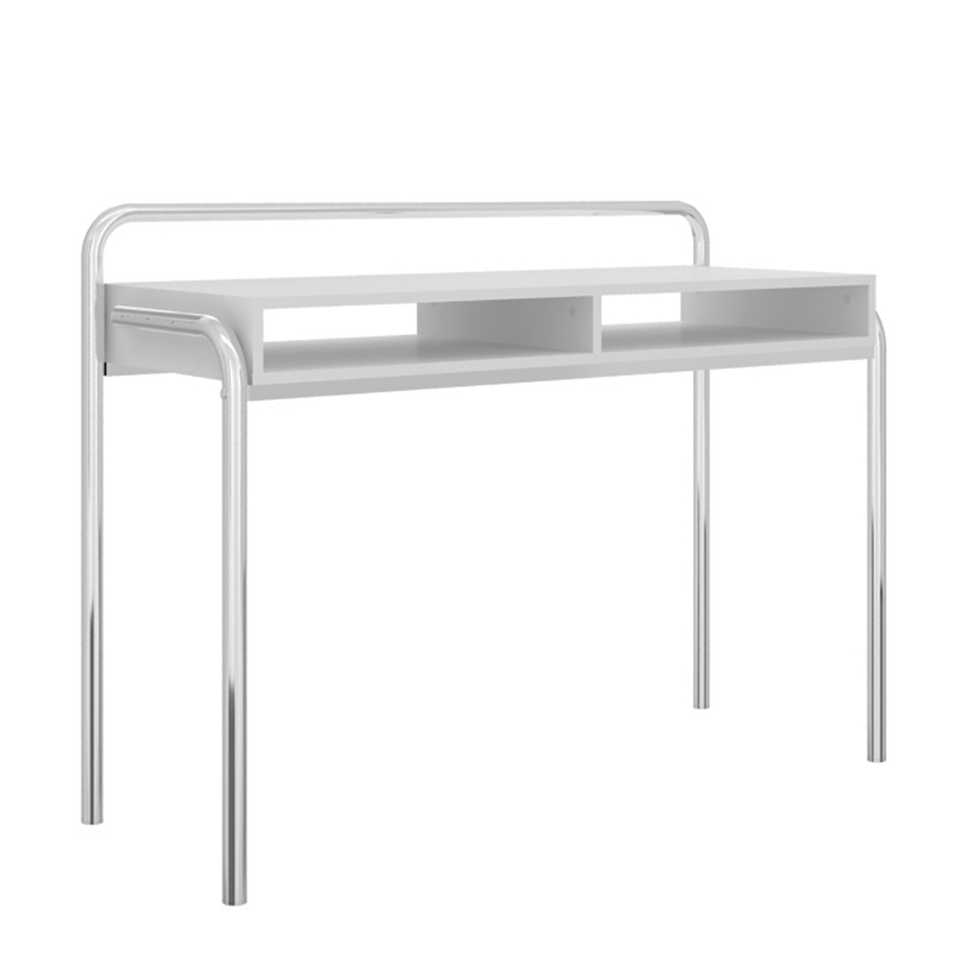 Tubular Metal Frame Receptionist Desks Writing Table for Home Office Small Spaces Desk Computer