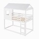 preview thumbnail 7 of 7, Modern Twin Over Twin Bunk Bed Wood Loft Bed with Window, Full-length Guardrail, Ladder Roof