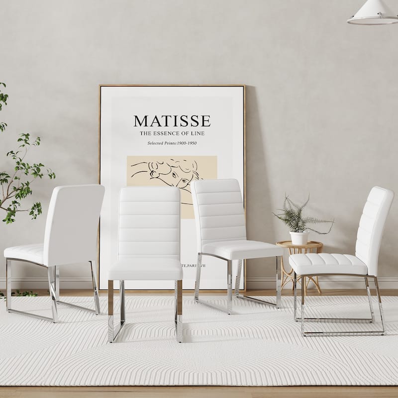 4-Pack - Heavy-duty Chairs set: 2.1" Thick Cushion, Iron Frame, Perfect for Home or Office. Classic Colors, Great Value