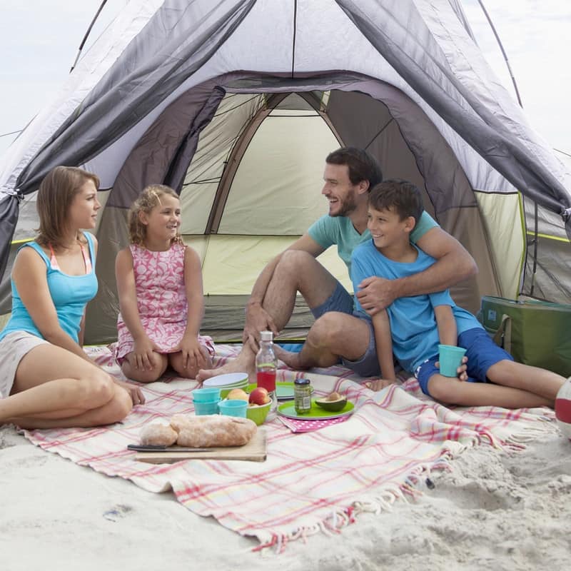 205"W x 102"D x 82"H Family 10-Person Three Rooms Camping Tent