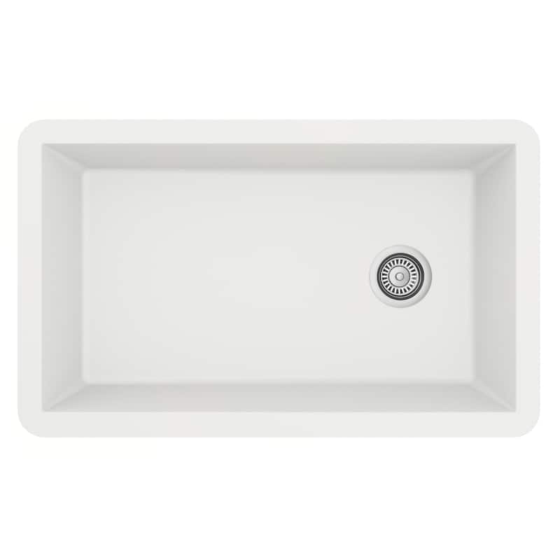 Karran Undermount Quartz Single-bowl Kitchen Sink - White
