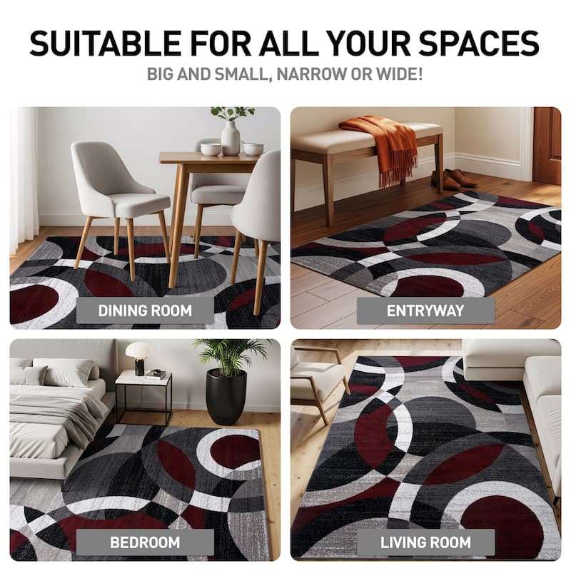 World Rug Gallery Geometric Circles Area Rug