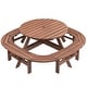 preview thumbnail 9 of 7, 10-12 Person Outdoor Patio Fir Wood Round Picnic Dining Set with Built-in Benches and Umbrella Hole