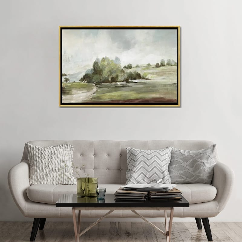 iCanvas "Green Country Road" by Allison Pearce Framed Canvas Print