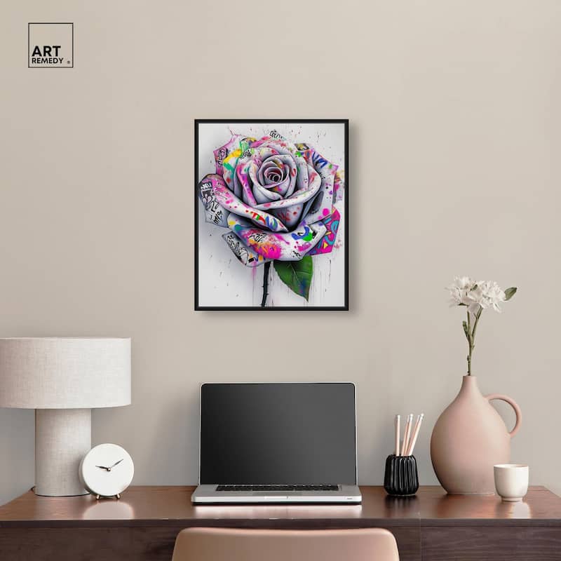 Graffiti Rose Canvas by Art Remedy