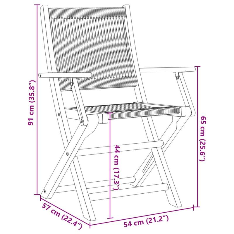 vidaXL Bistro Set Grey Solid acacia wood, polypropylene Standard
