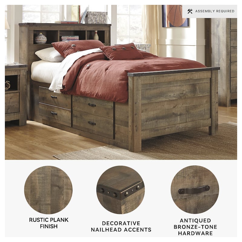 Trinell Bookcase Bed with Trundle Storage