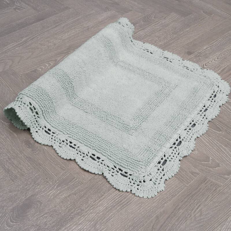 Laura Ashley Reversible Cotton Crochet Bath Rug