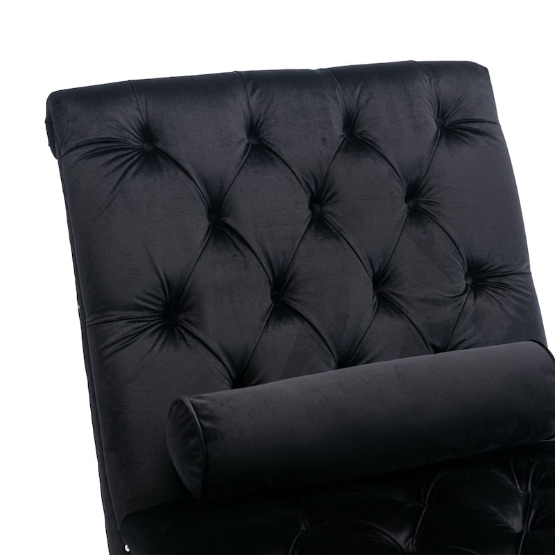 Velvet Tufted Chaise Lounge Accent Living Room Chair