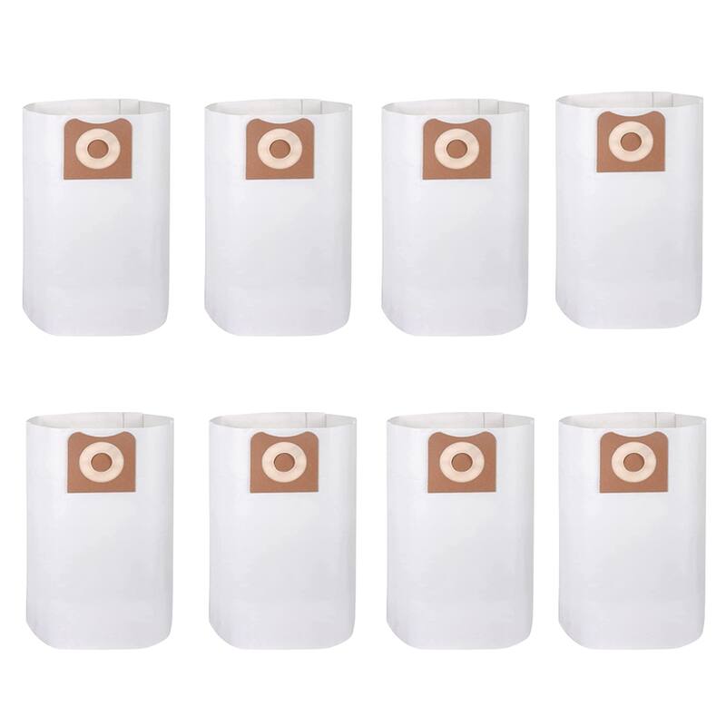 8pcs Vacuum Cleaner Dust Collector Bag, Disposable Wet Dry Vaccum Collection Bags Replace Part for Ridgid Vf3502 12-16 Gallon - White