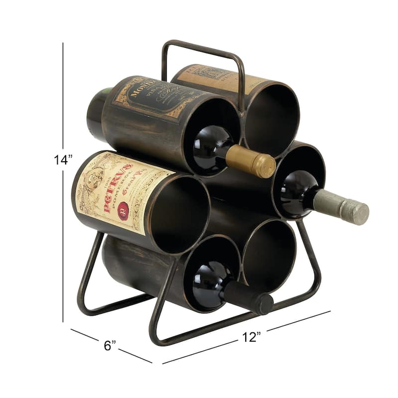 Black Metal 6 Bottle Kitchen Wine Rack