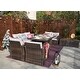 preview thumbnail 7 of 11, Leavitt 7-Piece Patio Wicker Chat Set with Fire Pit Table and Rain Cover