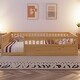 preview thumbnail 17 of 19, Full Floor Bed Frame with Fence,Wood Kids Floor Beds Frame for Bedroom