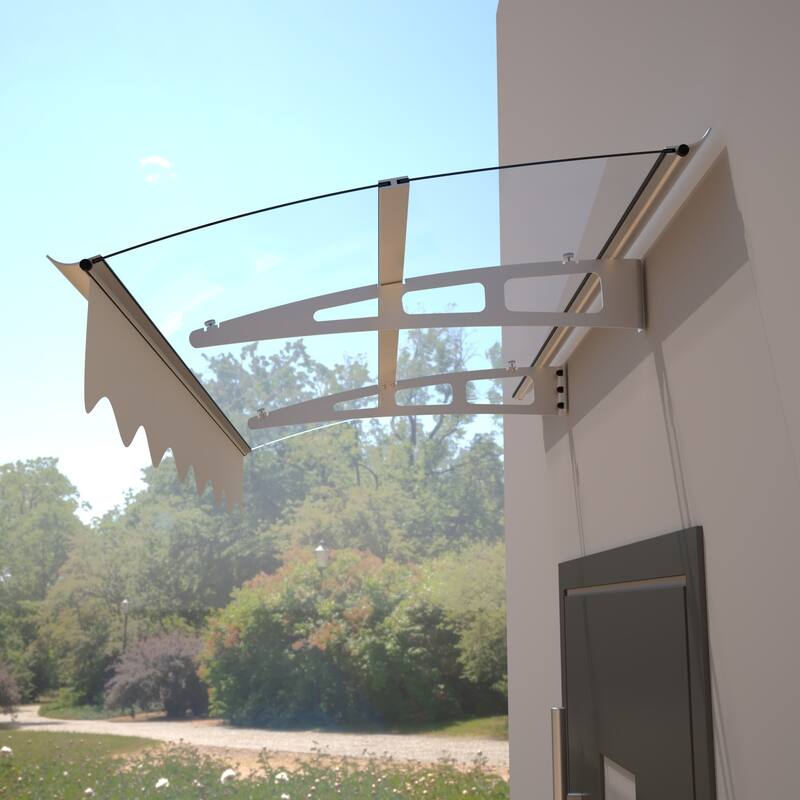 Wall-mounted window and door awnings for masonry and concrete walls