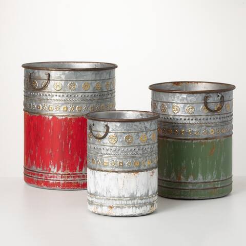Patinaed Holiday Container - Set of 3