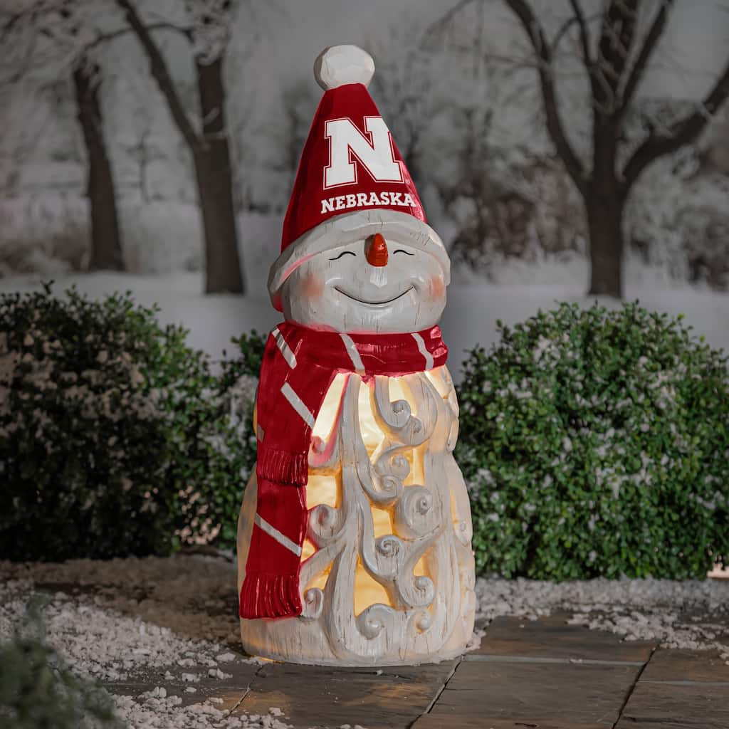 University of Nebraska Snowman LED Garden Statuary, 26"
