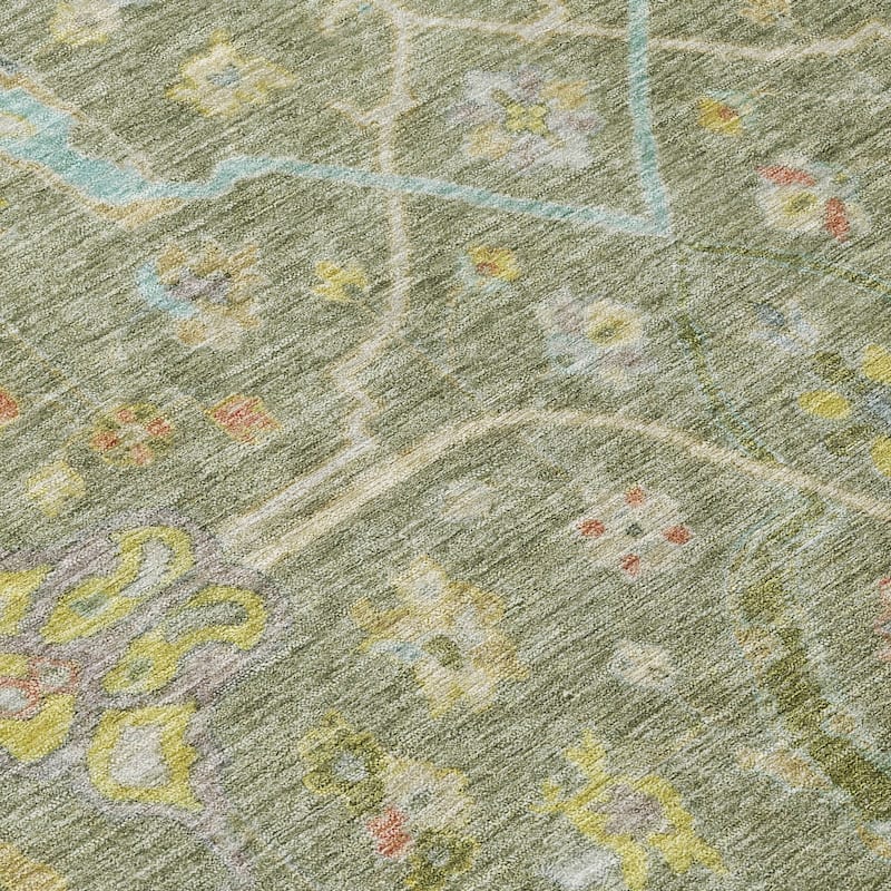 Machine Washable Indoor/ Outdoor Traditional Vintage Chantille Rug