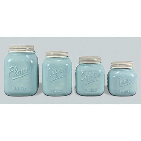 Young's Gift Ceramic Canisters Set of 4 - Overstock - 31473457
