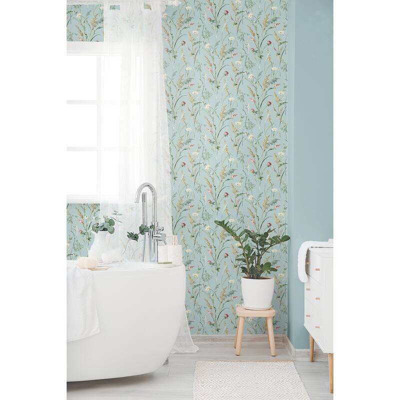 NextWall Meadow Flowers Peel and Stick Wallpaper