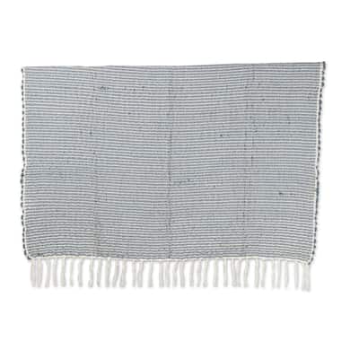Novica Handmade Denim Caress Woven Throw Blanket
