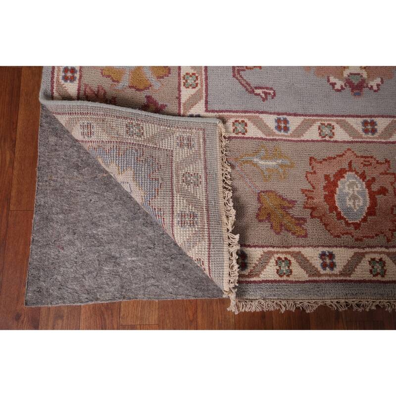 Blue Oushak Indian Area Rug Hand-Knotted Wool Carpet - 7'11"x 10'0"