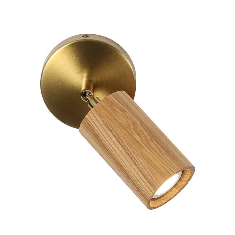 Rustic Wood Grain Single Ceiling Track Light Adjustable Spotlight