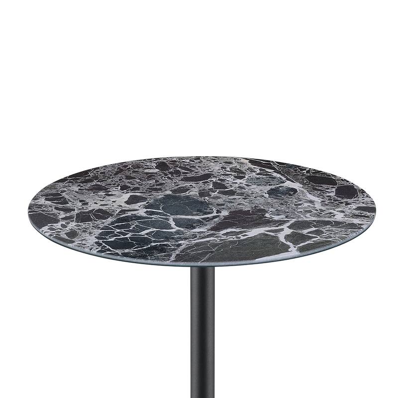 Round End Table with Metal Base