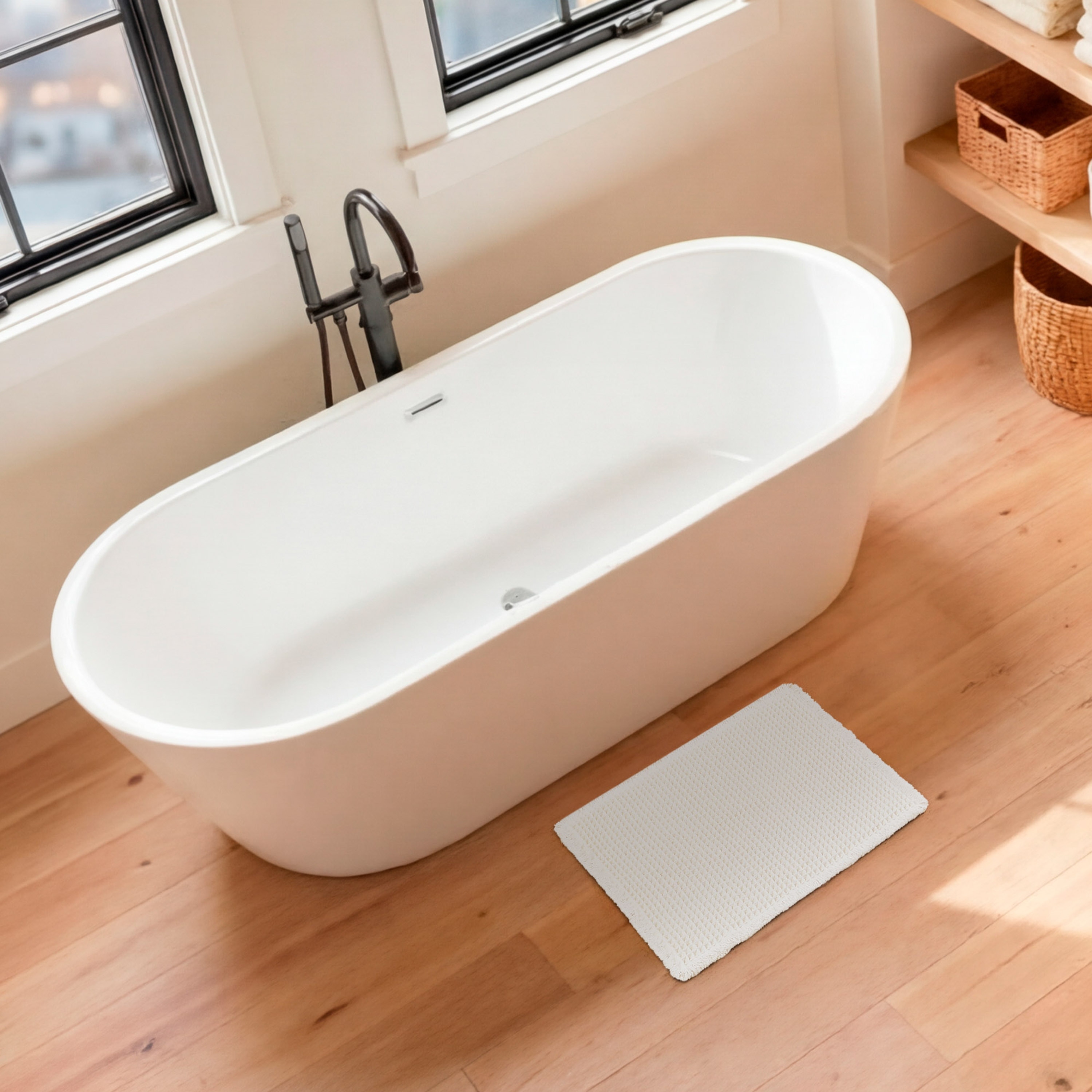 Lucky Brand Taylor Solid Waffle Weave Bath Rugs