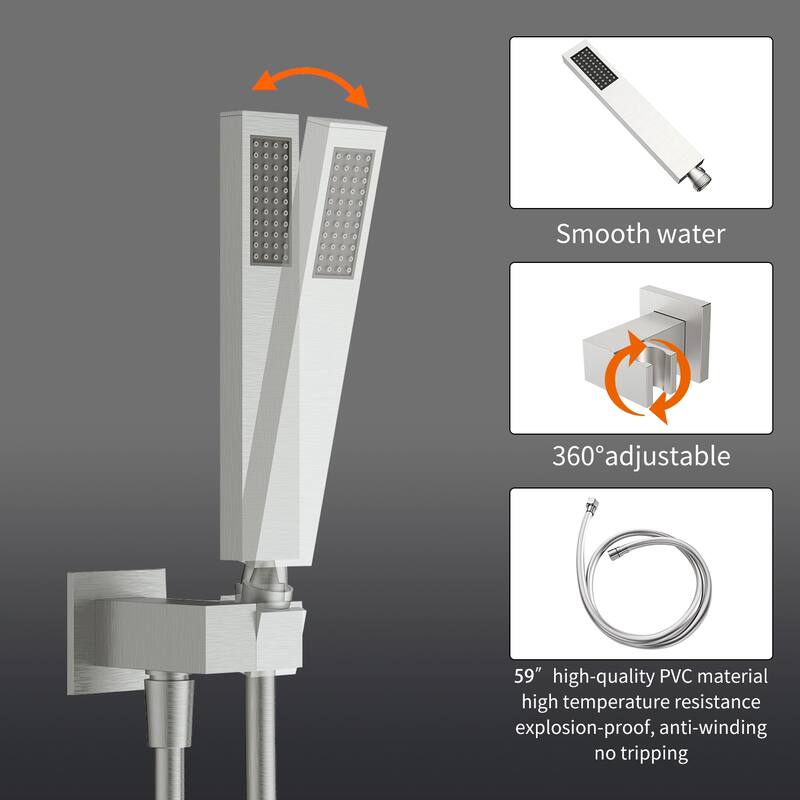 GIVINGTREE 12 inch Tub and Shower Faucet with Rough-In Valve - 12 inch