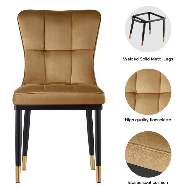 Modern Velvet Upholstered Dining Chairs, Set of 2/4 - 35.8"H x 18.9"W x 23.2"D