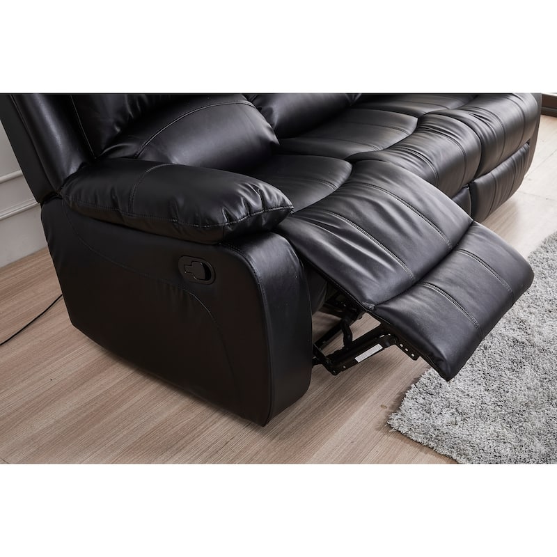 Betsy Furniture 3 Piece Bonded Leather Reclining Living Room Set, Sofa, Loveseat and Glider Chair